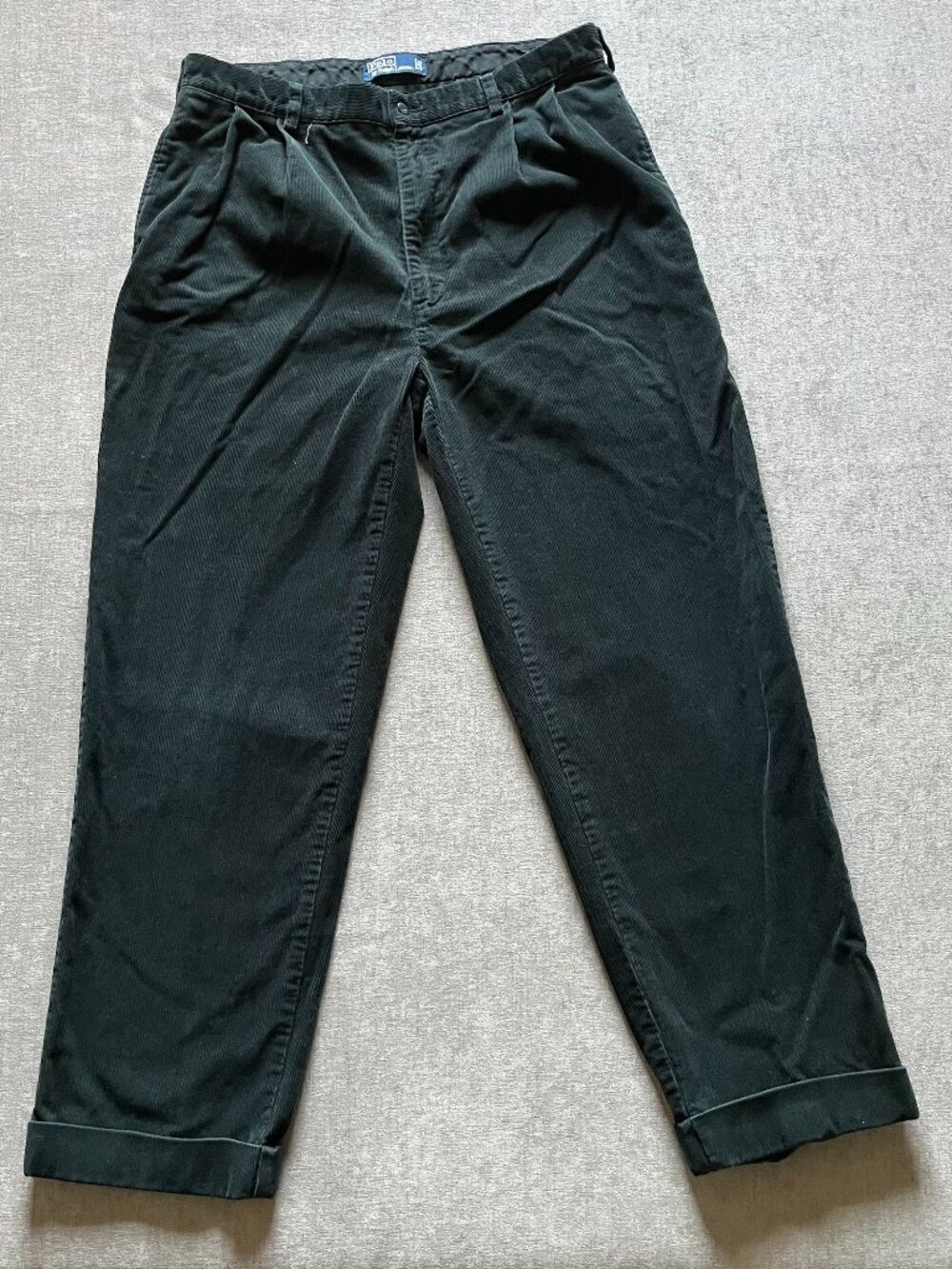 Polo Ralph Lauren Corduroy Pants Men 36x28 Tailored Green Chino Camping Preppy